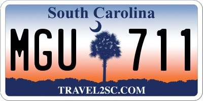 SC license plate MGU711