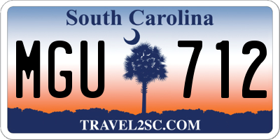 SC license plate MGU712