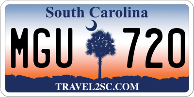 SC license plate MGU720