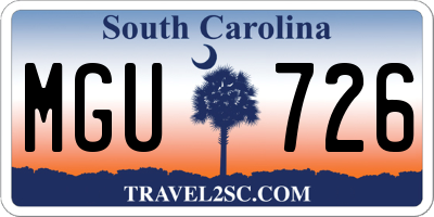 SC license plate MGU726