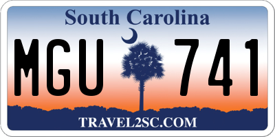 SC license plate MGU741