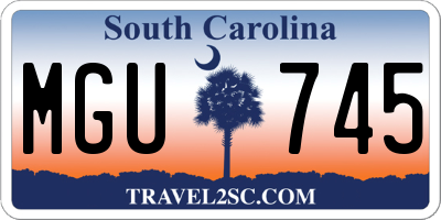 SC license plate MGU745