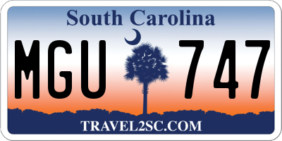 SC license plate MGU747