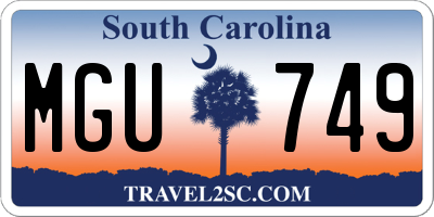 SC license plate MGU749