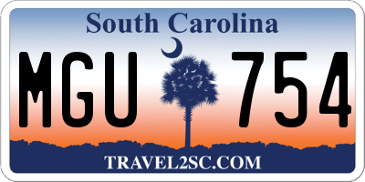 SC license plate MGU754