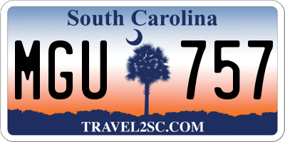 SC license plate MGU757
