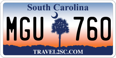 SC license plate MGU760