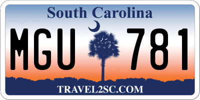 SC license plate MGU781