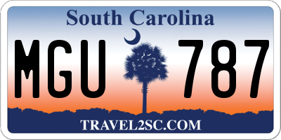 SC license plate MGU787