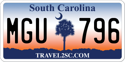SC license plate MGU796