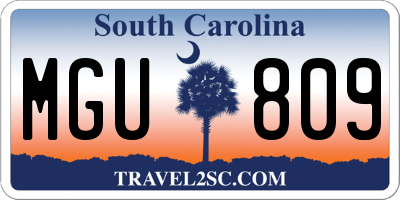 SC license plate MGU809