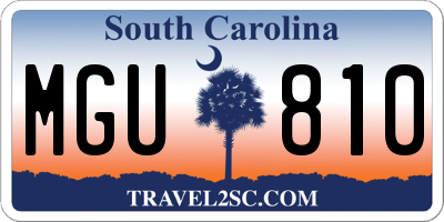 SC license plate MGU810