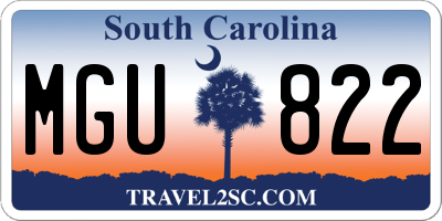 SC license plate MGU822