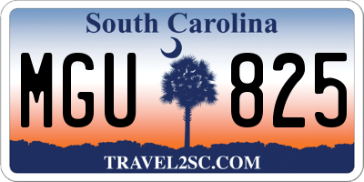 SC license plate MGU825