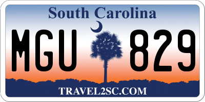 SC license plate MGU829