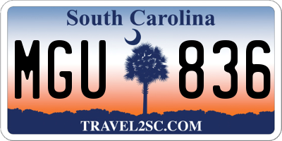 SC license plate MGU836