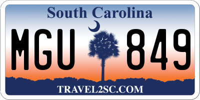 SC license plate MGU849