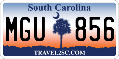 SC license plate MGU856