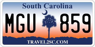SC license plate MGU859