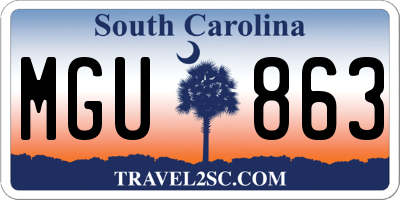 SC license plate MGU863