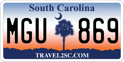 SC license plate MGU869