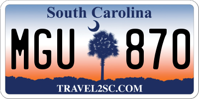 SC license plate MGU870