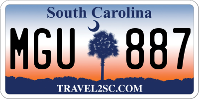 SC license plate MGU887