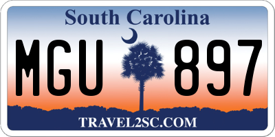 SC license plate MGU897