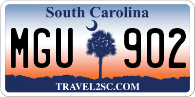SC license plate MGU902