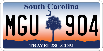 SC license plate MGU904