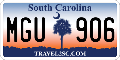 SC license plate MGU906