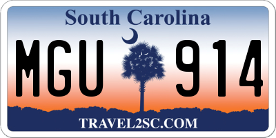 SC license plate MGU914