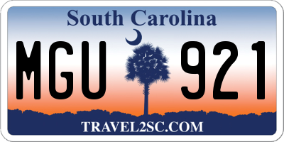 SC license plate MGU921