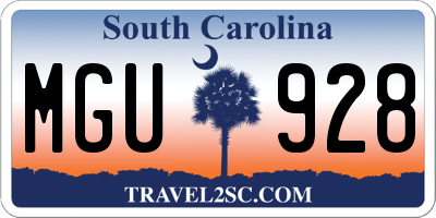 SC license plate MGU928