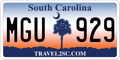 SC license plate MGU929