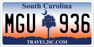 SC license plate MGU936