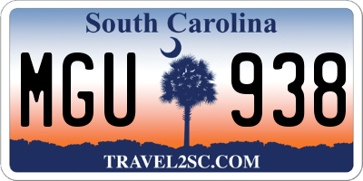 SC license plate MGU938