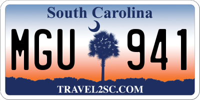 SC license plate MGU941