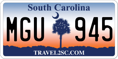 SC license plate MGU945