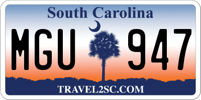 SC license plate MGU947