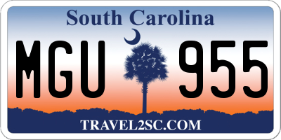 SC license plate MGU955
