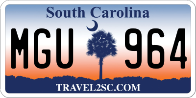 SC license plate MGU964