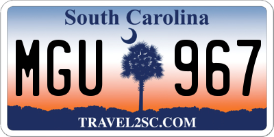 SC license plate MGU967