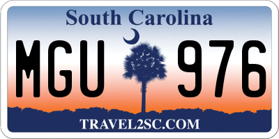 SC license plate MGU976