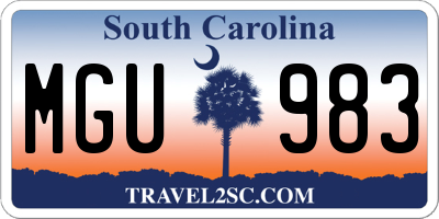 SC license plate MGU983