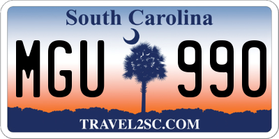 SC license plate MGU990