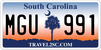 SC license plate MGU991