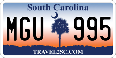 SC license plate MGU995