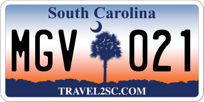 SC license plate MGV021