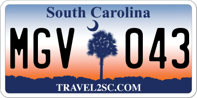 SC license plate MGV043